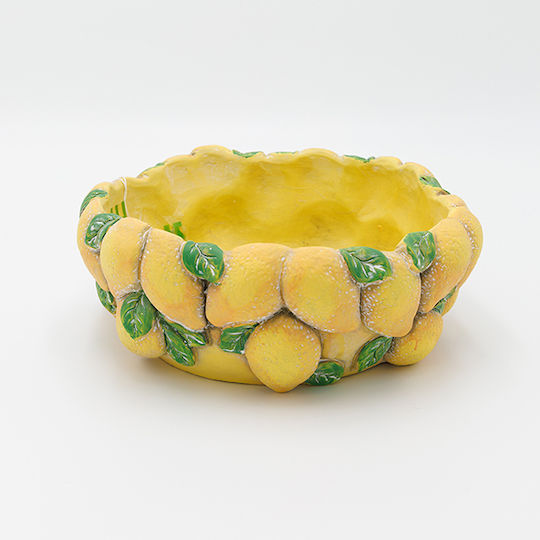 Decorative Bowl Yellow 22x22x8.5cm