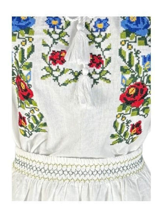 Girls Traditional Costume Dress Style CPC White Green
