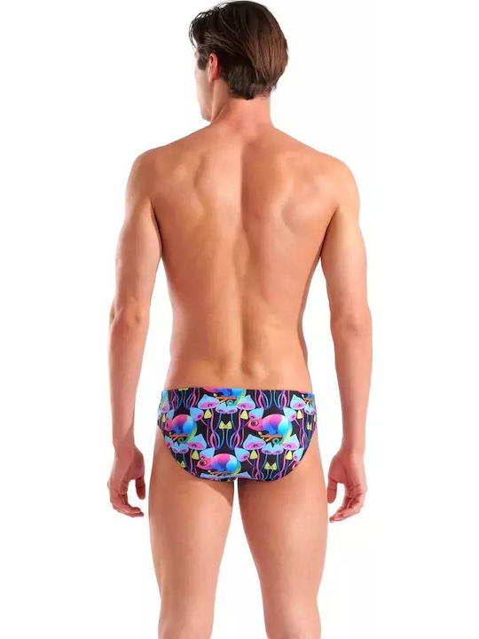 Men's Swimwear Slip Black with Patterns