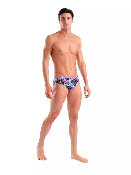 Men's Swimwear Slip Black with Patterns