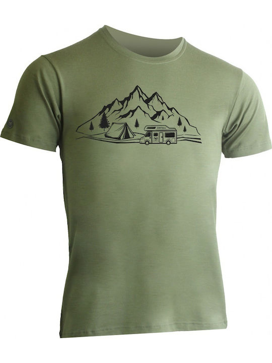 Lasting Bluza termica pentru barbati cu maneci scurte Verde