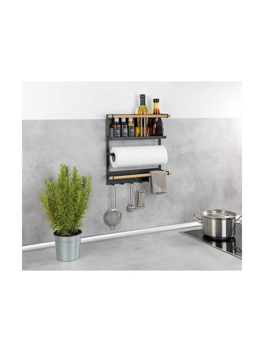 Wenko Wooden Paper Towel Holder Black 29.5x6x8cm 59673