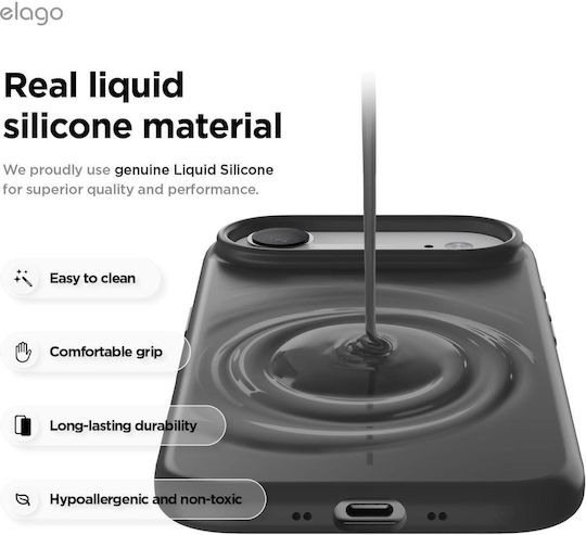 Elago Umschlag Rückseite Silikon Schwarz (iPhone Air)