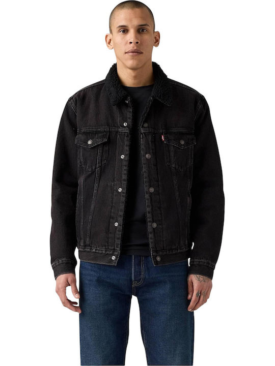 Type 3 Sherpa Trucker Деним Яке Черно