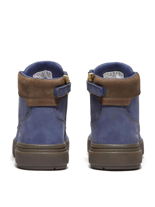 Seneca Bay Mid Leather Kids Boots with Laces Blue