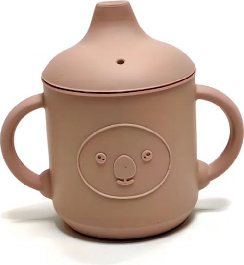 Feeding Set made of Silicone with Non-Slip Base Beige 5pcs