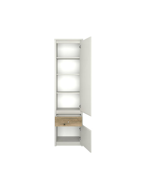Βιβλιοθήκη Karin 2d1s Μπεζ 56x36.5x210.5εκ.