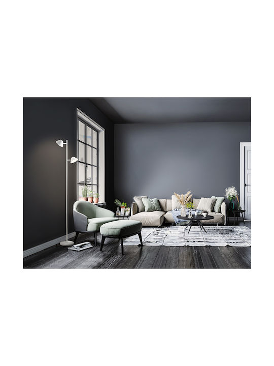 Taros LED Floor Lamp H160xW33cm. with Warm White Light 1800lm White