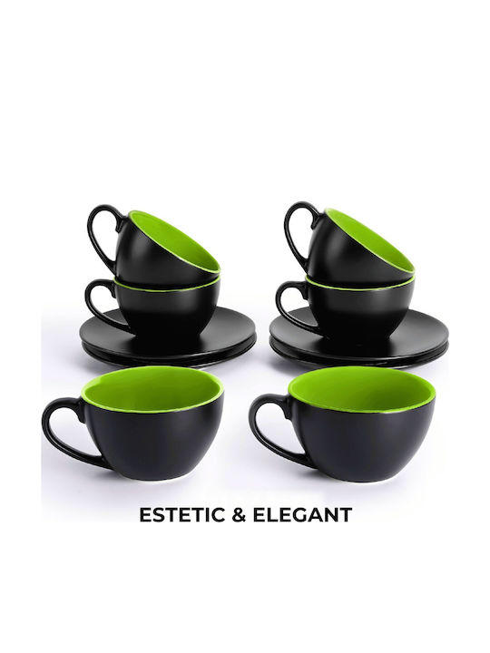 Miamio Set Căni Cappuccino De ceramică Verzi 175ml 6buc