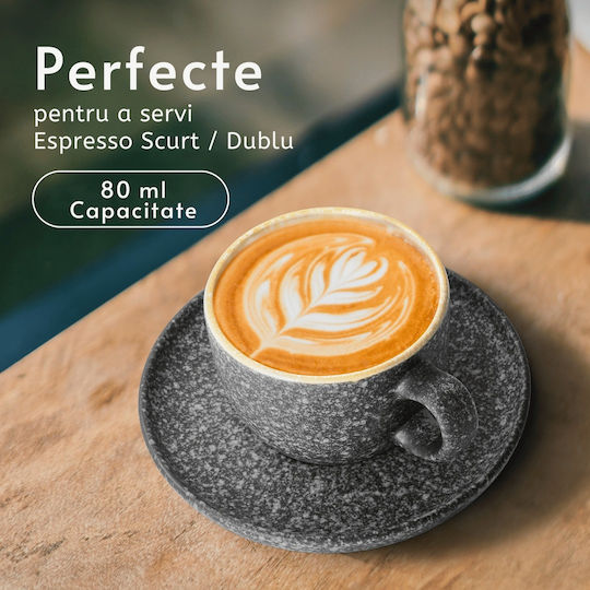 Miamio Set Tassen Espresso Keramik Mehrfarbig 80ml 6Stück