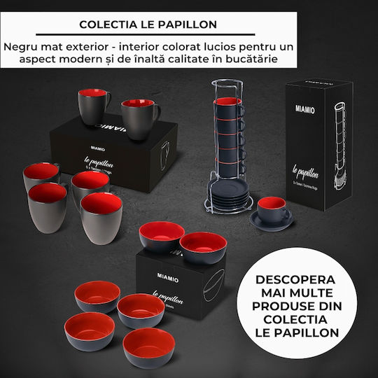 Miamio Set Căni Espresso De ceramică Roșii 75ml 6buc