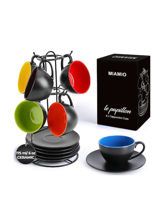 Miamio Set Căni Cappuccino De ceramică Multicolore 175ml 6buc