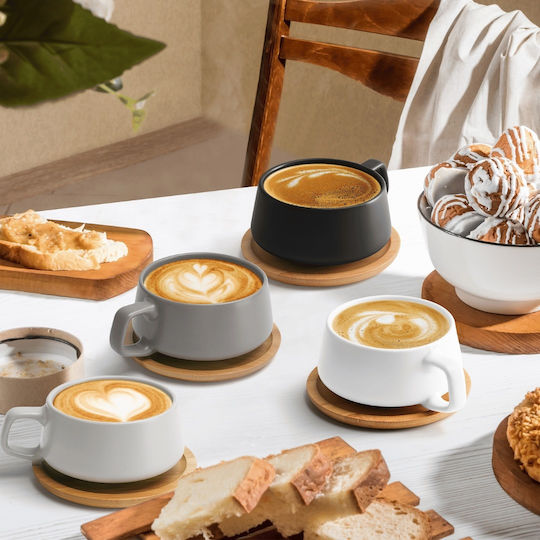 Miamio Set Căni Cappuccino Bambus Gri 320ml 4buc