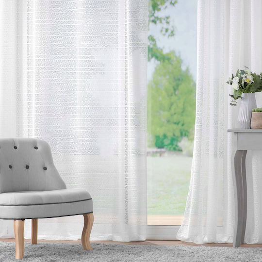 Douceur d'Intérieur Κουρτίνα με Τρουκς Λευκή 140x280εκ.