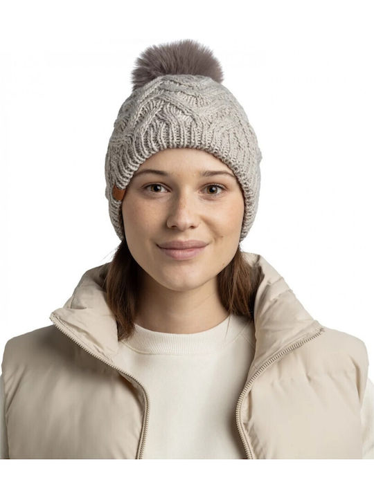 Caryn Beanie Γυναικείος Fleece Σκούφος Πλεκτός σε Μπεζ χρώμα