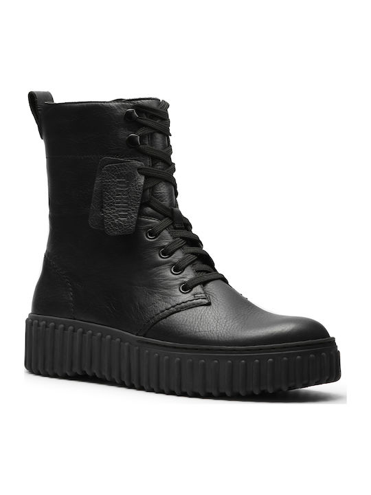 Torhill Style Leather Women's Ankle Boots Black