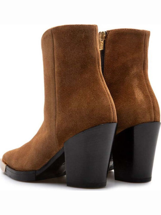 Boot Wildleder Stiefeletten Damen Braun