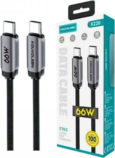 Φόρτισης & Data USB 2.0 Cable USB-C male - USB-C 66W 1m 702205