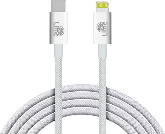 Lime Braided USB-C to Lightning Cable 30W Πράσινο 1m