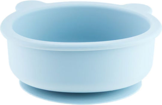 OptiSmart Feeding Set made of Silicone with Non-Slip Base Light Blue 5pcs