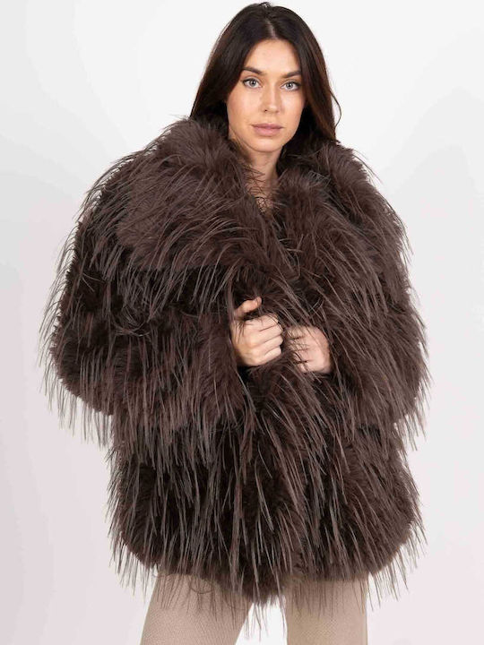 Women's Short Fur Chocolate