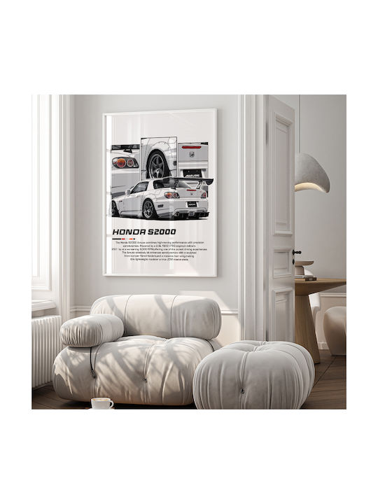 Poster Honda S2000 Cr035 40cm X 50cm Black Wooden Frame