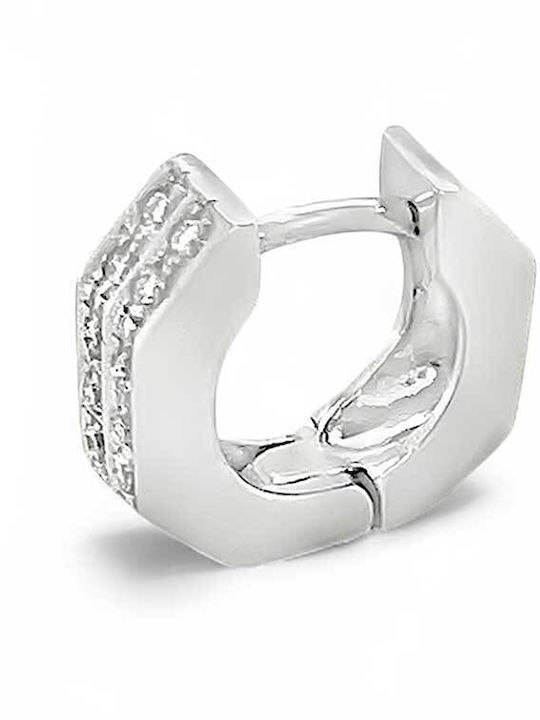 Xryseio Einzelner Ohrring aus White Gold mit Diamant