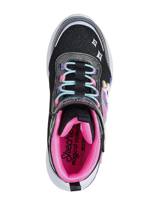 Unicorn Chaser Kinder Sneakers Hoch mit Klettverschluss & Lichtern Schwarz