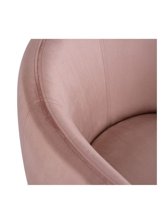 Arien Πολυθρόνα Βελούδινη Ροζ 80x75x82cm