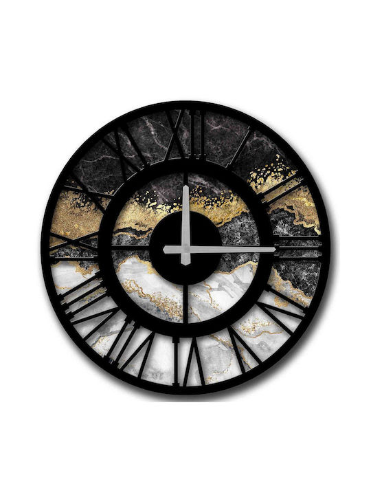 HomeMarkt Antikes Wanduhr Hölzernes Schwarz Ø50cm