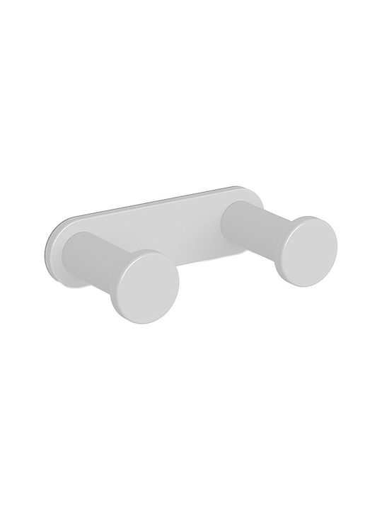 Langberger Series 280 Άγκιστρο Μπάνιου Διπλό με Βίδες ​7x4cm Λευκό