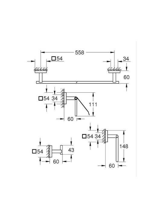 Grohe Set Montat Pe Perete De Accesorii Pentru Baie Metalic Gri 4 Bucăți Grohe Set Montat Pe Perete De Accesorii Pentru Baie Metalic Gri 4 Bucăți