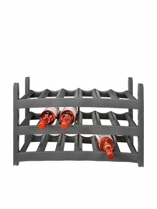 Rotho Vario Tabletop Wine Rack 6 Bottle S Grey