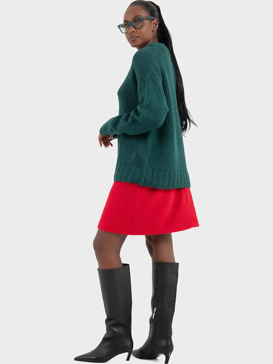 Sloossy Γυναικείο Πουλόβερ Μάλλινο Dark Green