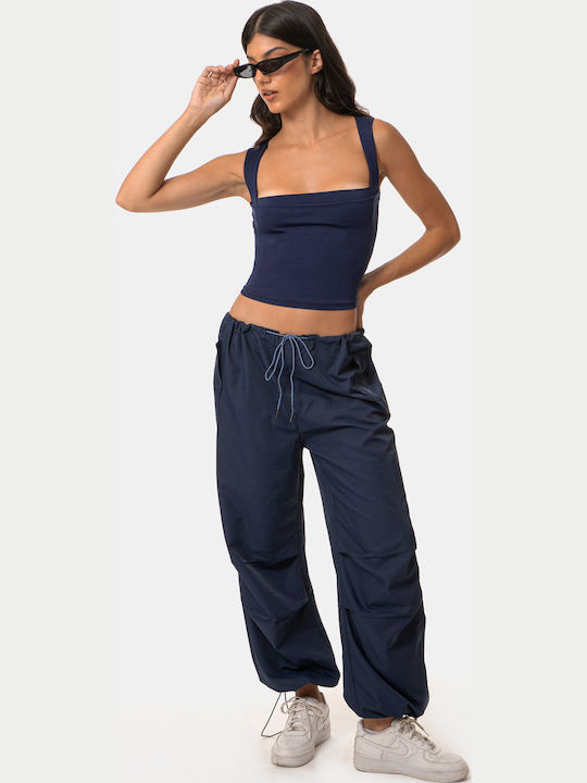 Ärmelloses Blaues Top