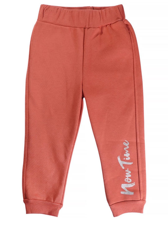 Kids Sweatpants Set Orange New Time