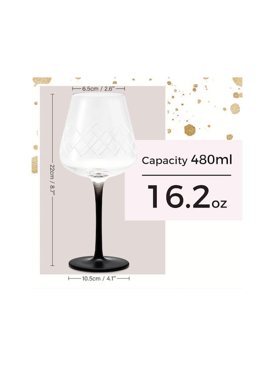 Miamio Set de pahare pentru Vin Alb și Roșu din Sticlă 480ml 4buc