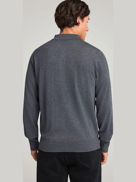 Polo Langarmbluse Gray