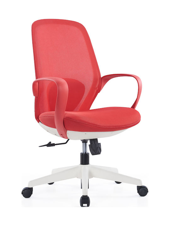 Office Chair with Fixed Arms Red THESIS