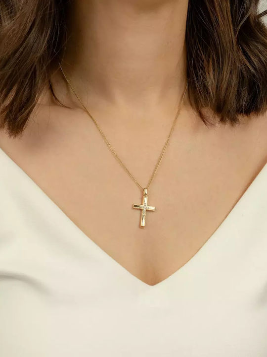 Cruci Femeie Aur 14K cu Lanț