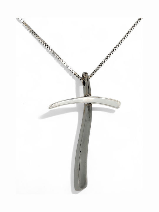 Xryseio Women's White Gold Cross 18K with Chain