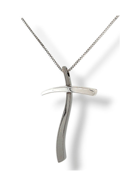 Xryseio Women's White Gold Cross 18K with Chain