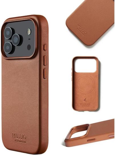 Mujjo Full Back Cover Δερμάτινο 1mm Καφέ (iPhone 17 Pro)