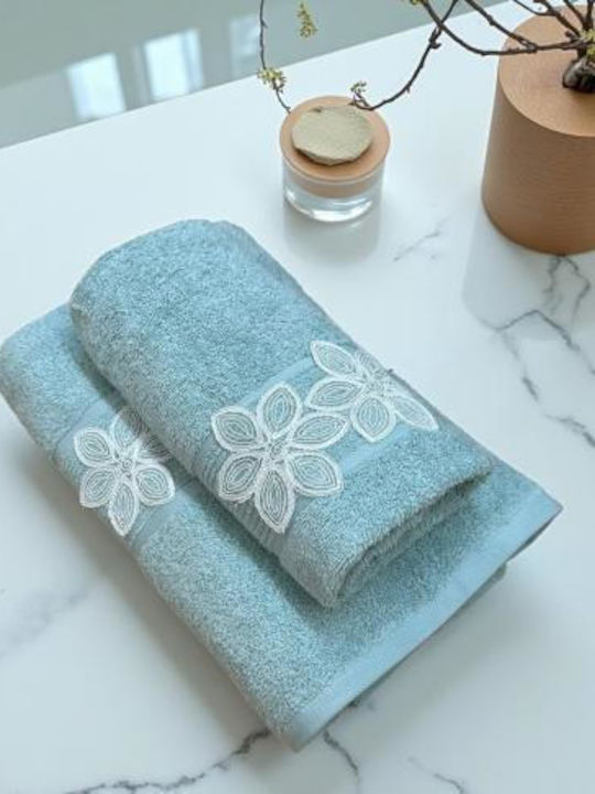 Linea Home Πετσέτα Προσώπου Como Μέντα 2τμχ Βάρους 500gr/m²