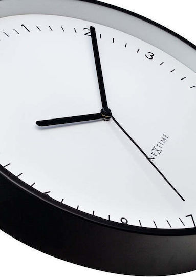 Nextime Leise Wanduhr Metallisch Weiß Ø30cm