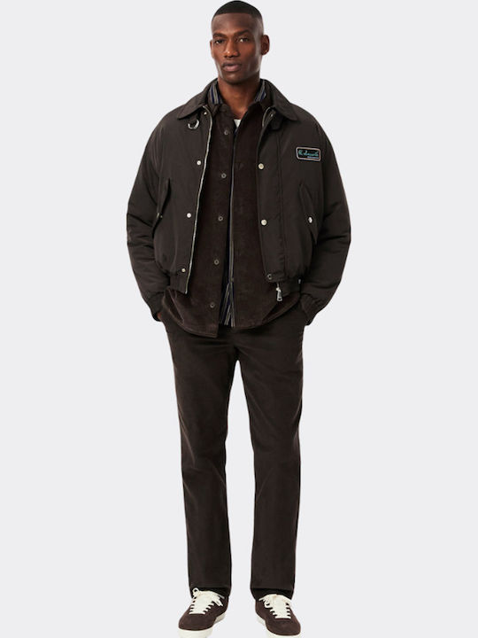 Μακρυμάνικo Κοτλέ Overshirt σε Φαρδιά Γραμμή Καφέ