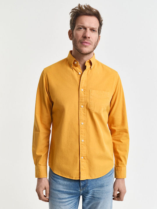 Langärmlig Baumwolle Hemd Yellow