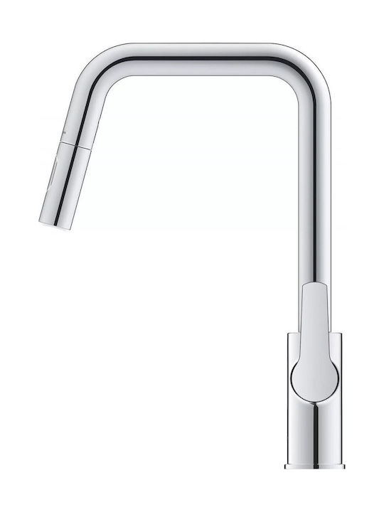 Grohe Küchenarmatur U-förmig Zähler mit Dusche Silber Grohe Küchenarmatur U-förmig Zähler mit Dusche Silber