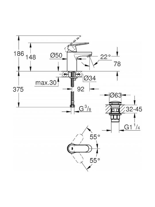 Grohe Mixing Tall Sink Faucet Silver