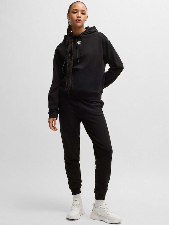 Delfinia Women's Sweatshirt Hooded Black